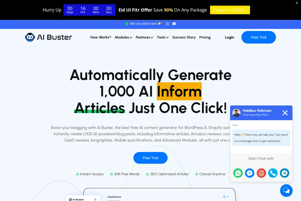 Landing page preview