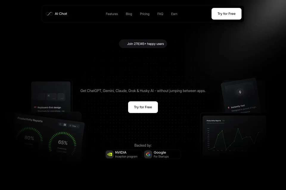 Aperçu de la landing page