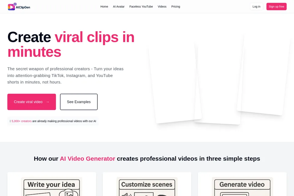 Aperçu de la landing page