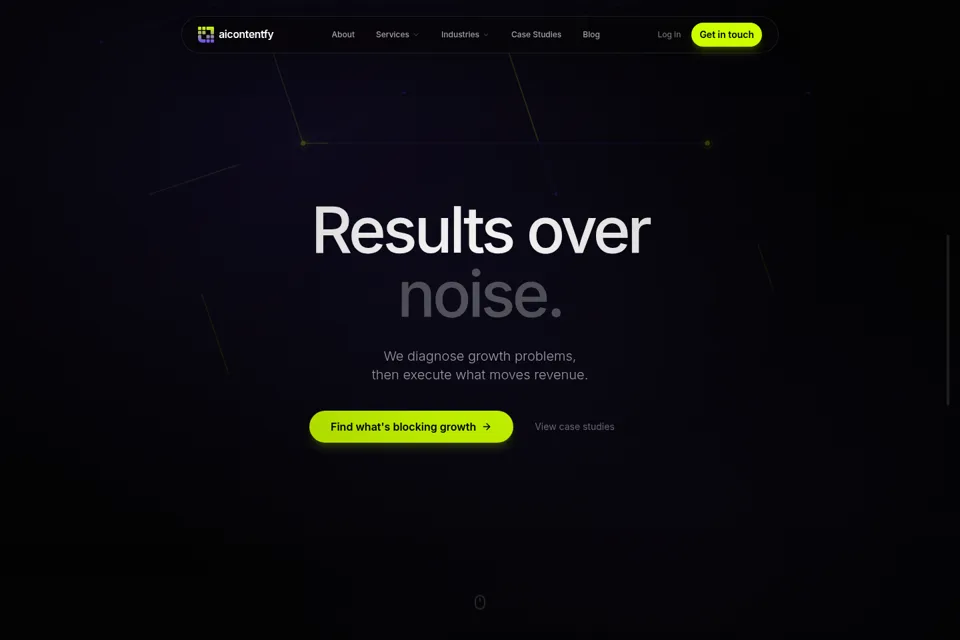 Aperçu de la landing page