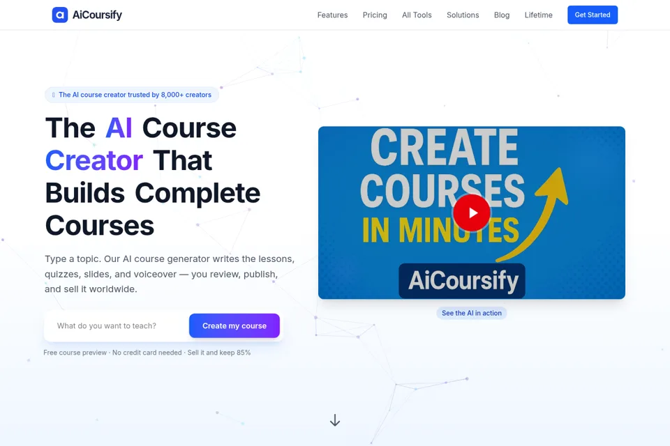 Landing page preview