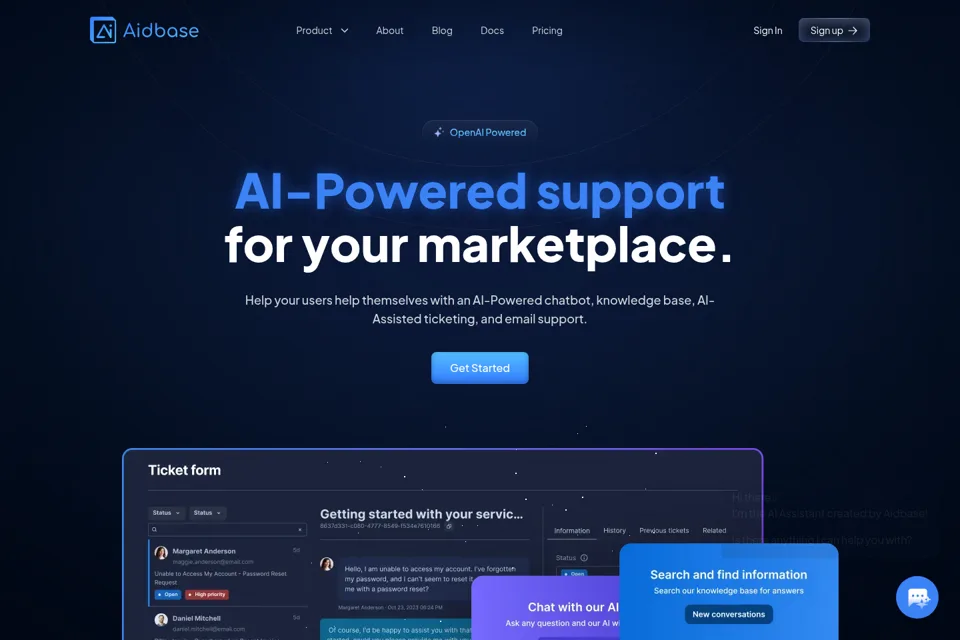 Aperçu de la landing page