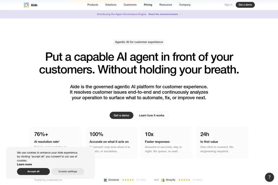 Aperçu de la landing page