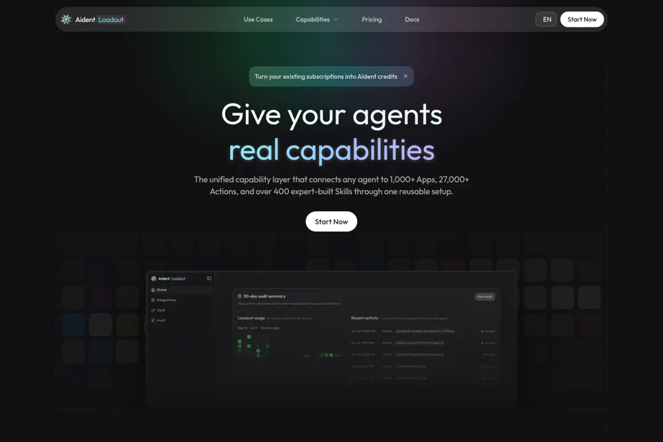 Aperçu de la landing page