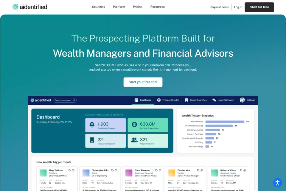Aperçu de la landing page