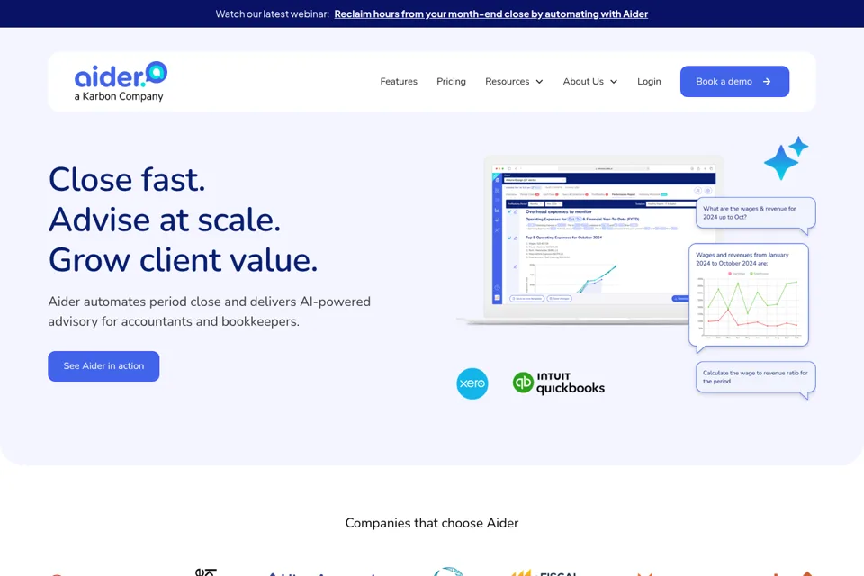 Aperçu de la landing page