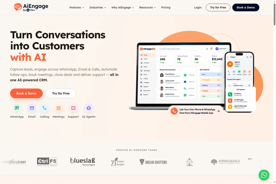 Aperçu de la landing page