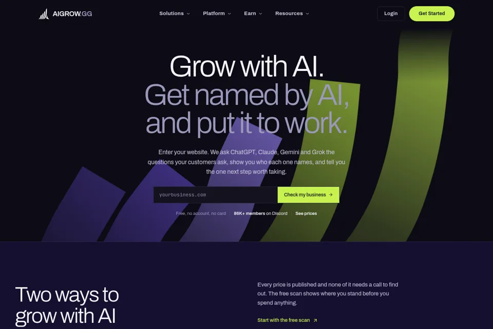 Aperçu de la landing page