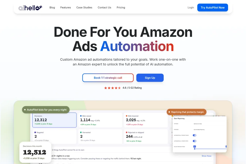 Aperçu de la landing page