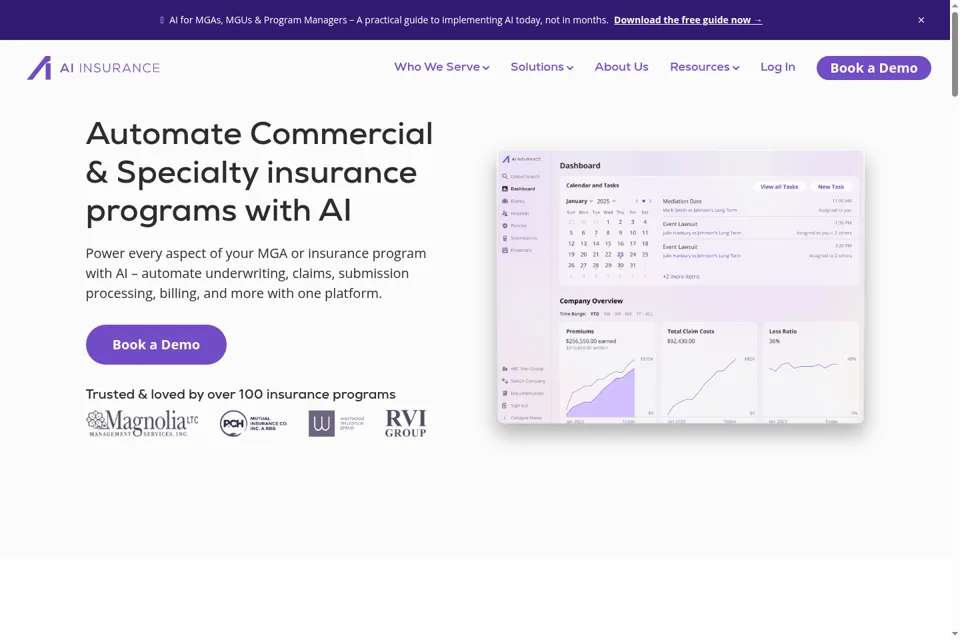 Aperçu de la landing page