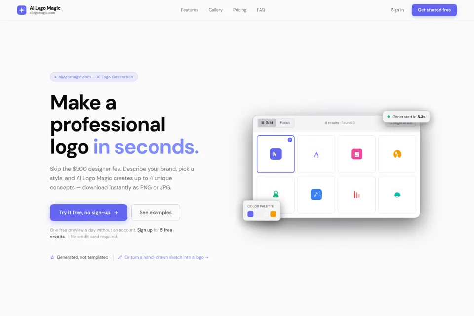 Aperçu de la landing page