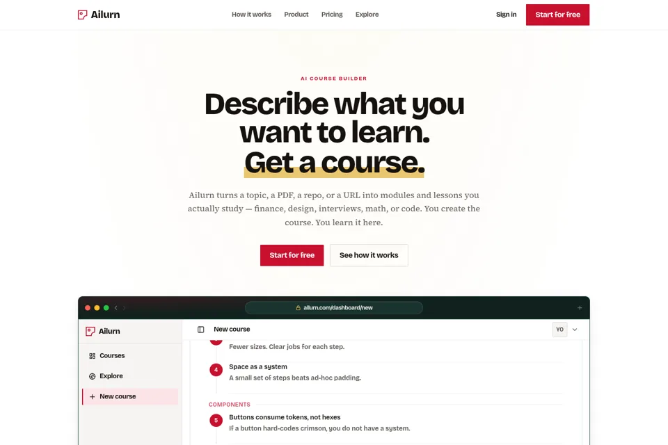 Aperçu de la landing page
