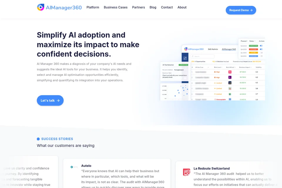 Aperçu de la landing page