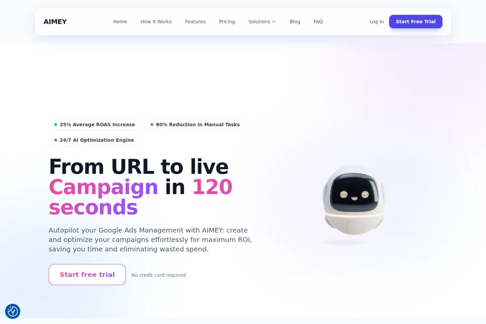 Aperçu de la landing page