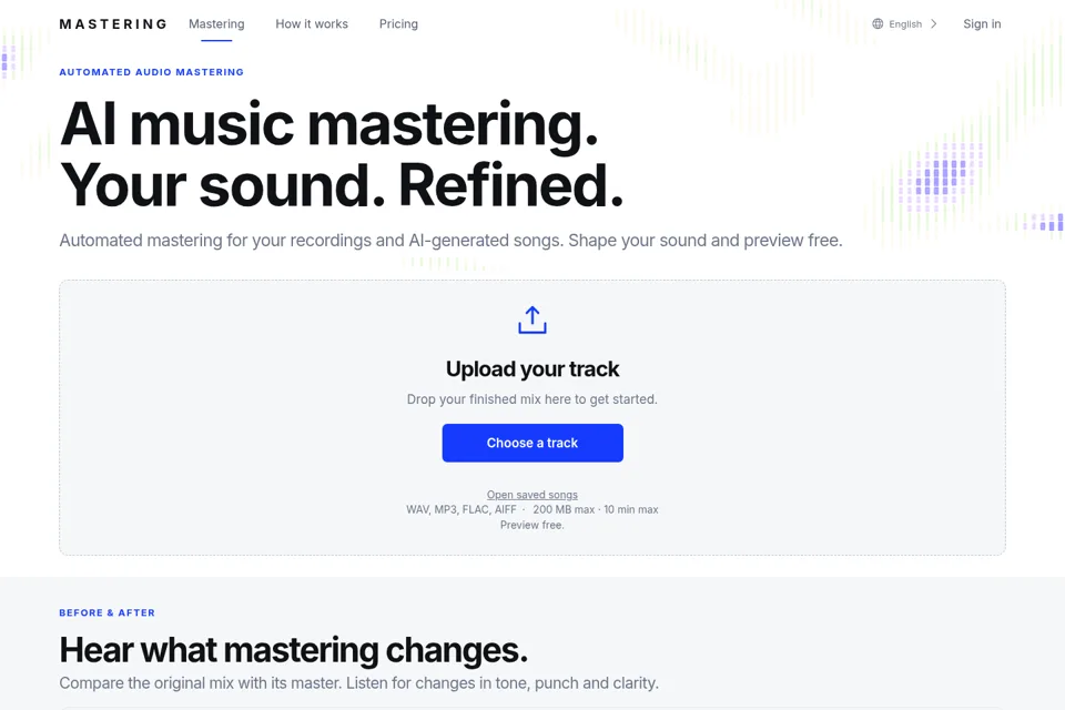 Aperçu de la landing page