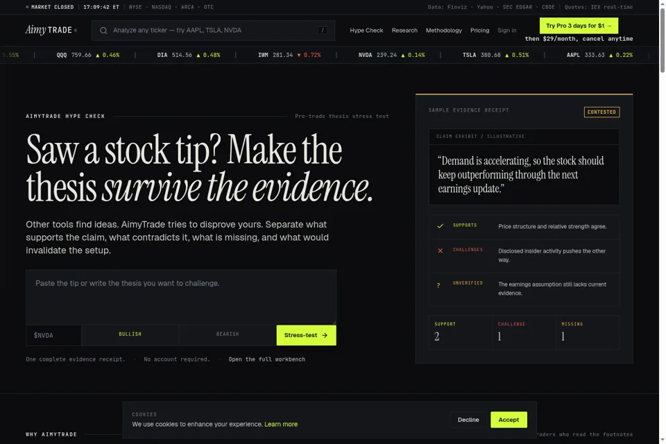 Aperçu de la landing page