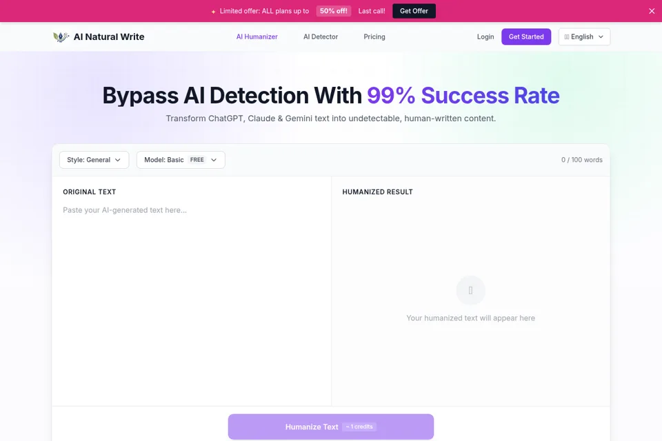 Aperçu de la landing page