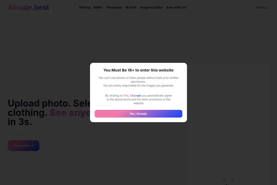 Aperçu de la landing page