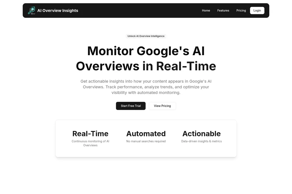 Aperçu de la landing page