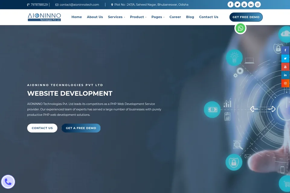 Aperçu de la landing page