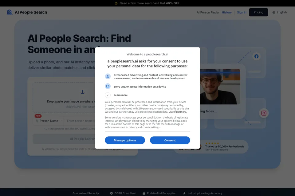 Aperçu de la landing page