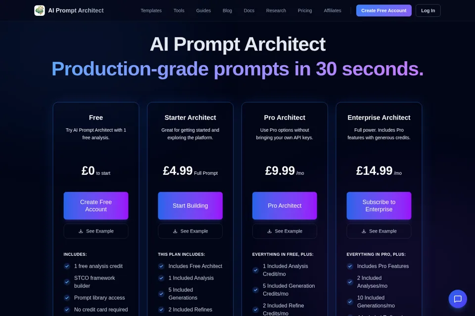 Aperçu de la landing page