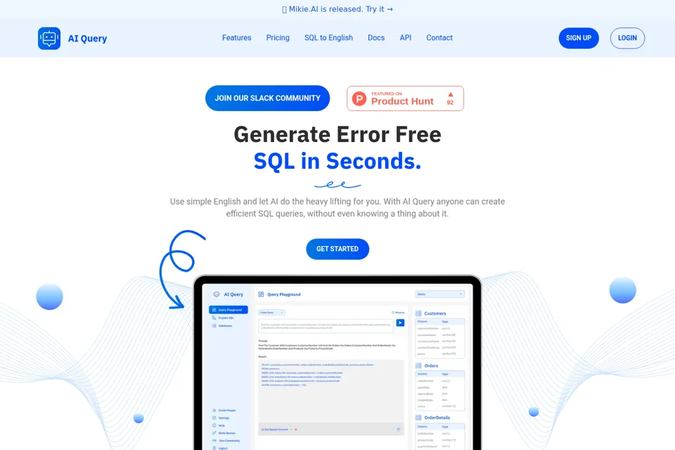 Aperçu de la landing page