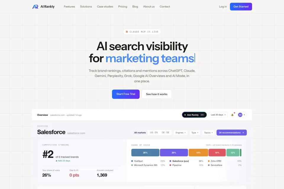 Aperçu de la landing page