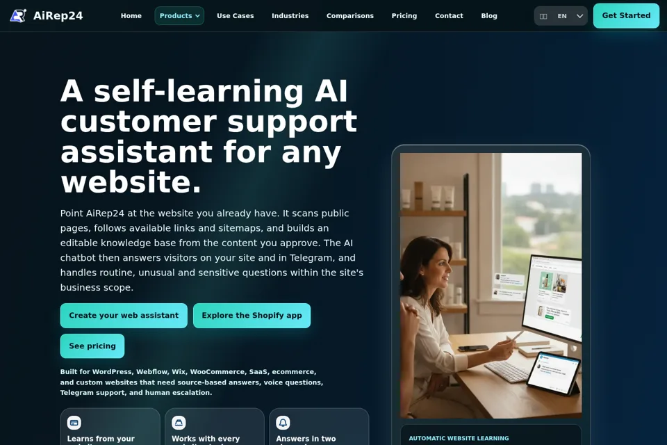 Aperçu de la landing page