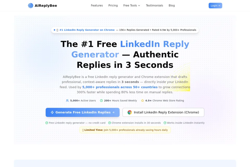 Aperçu de la landing page