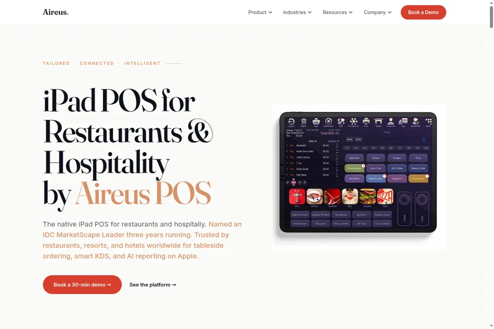 Aperçu de la landing page