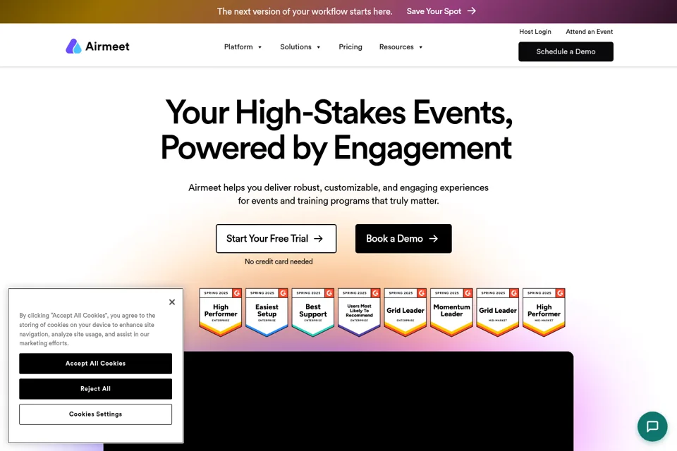 Aperçu de la landing page