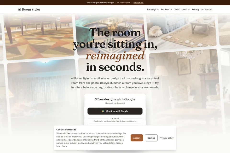 Aperçu de la landing page