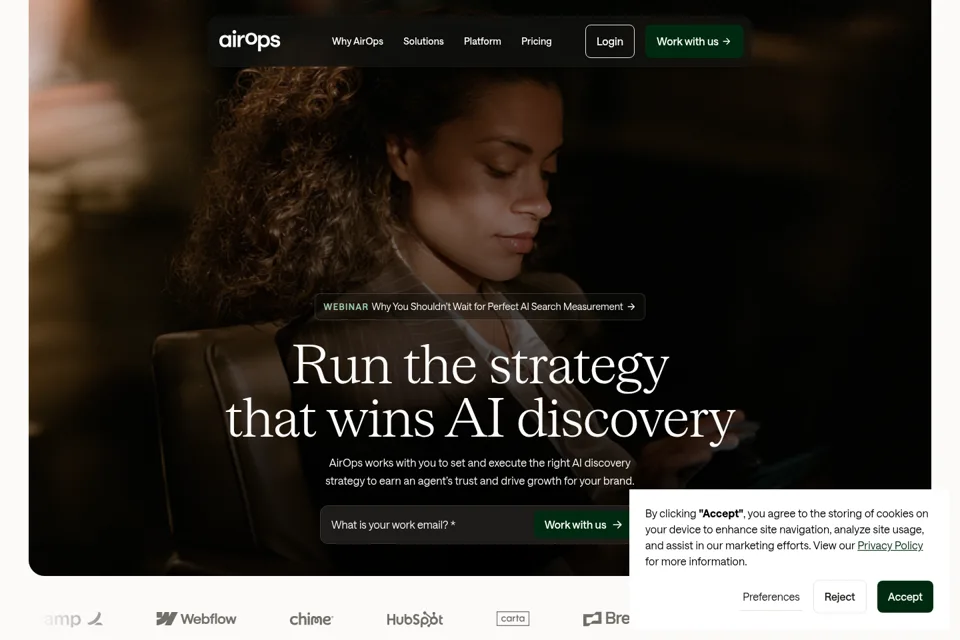 Aperçu de la landing page