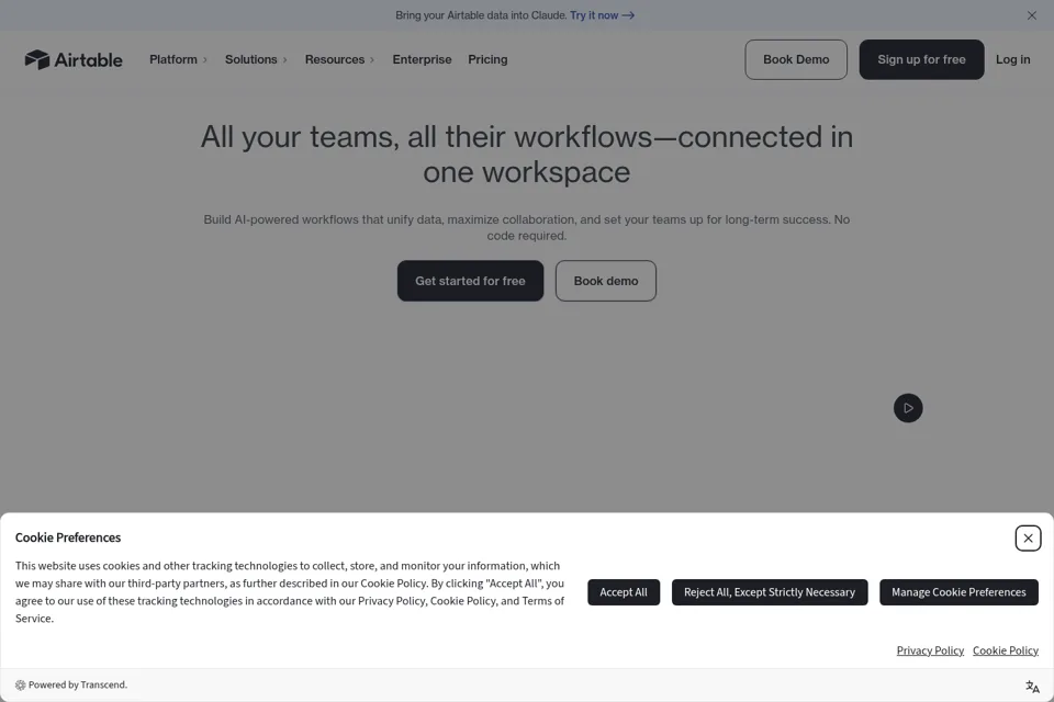 Aperçu de la landing page