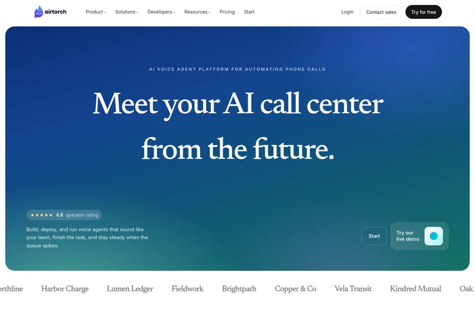 Aperçu de la landing page