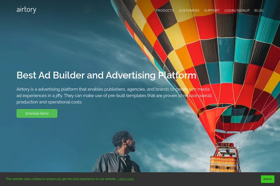 Aperçu de la landing page