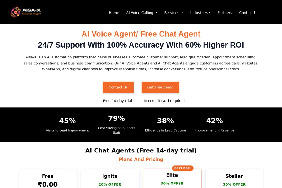 Aperçu de la landing page
