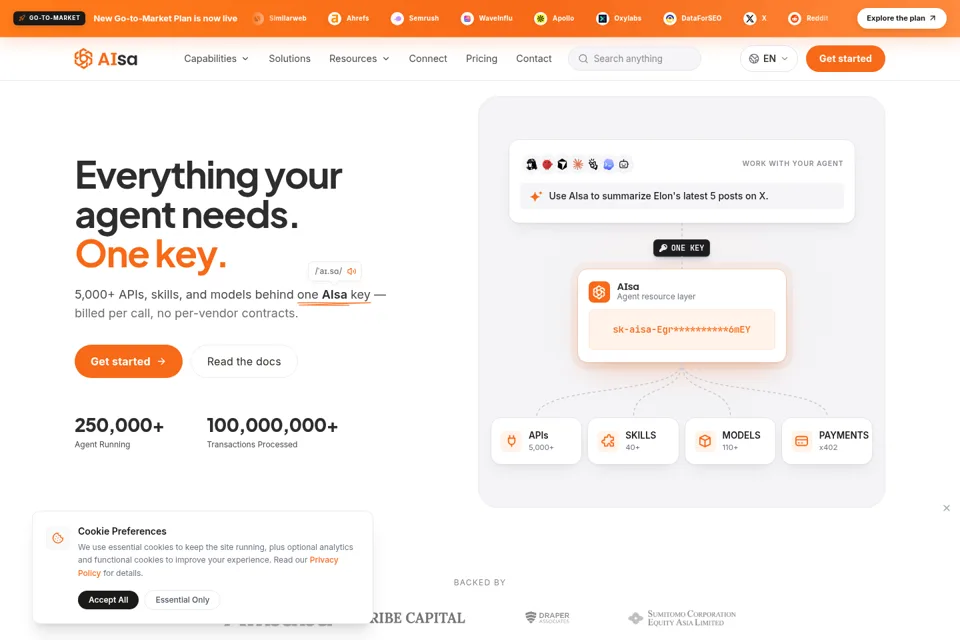 Aperçu de la landing page