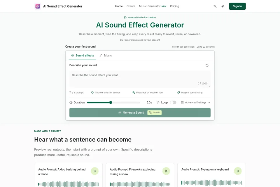 Aperçu de la landing page