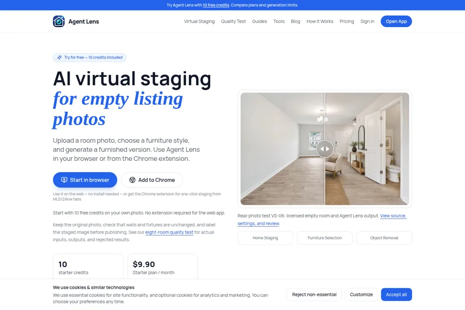 Aperçu de la landing page