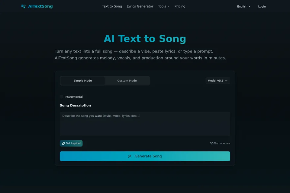 Aperçu de la landing page