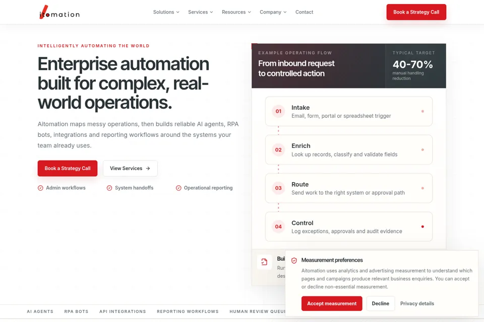 Aperçu de la landing page
