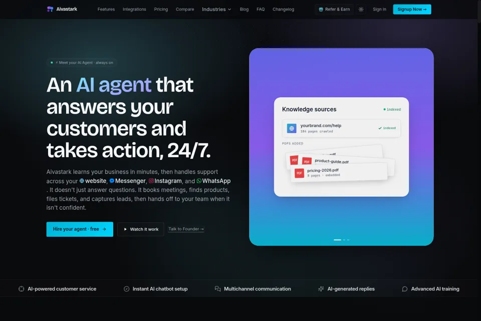 Aperçu de la landing page