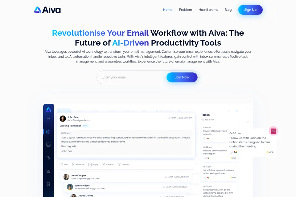 Aperçu de la landing page