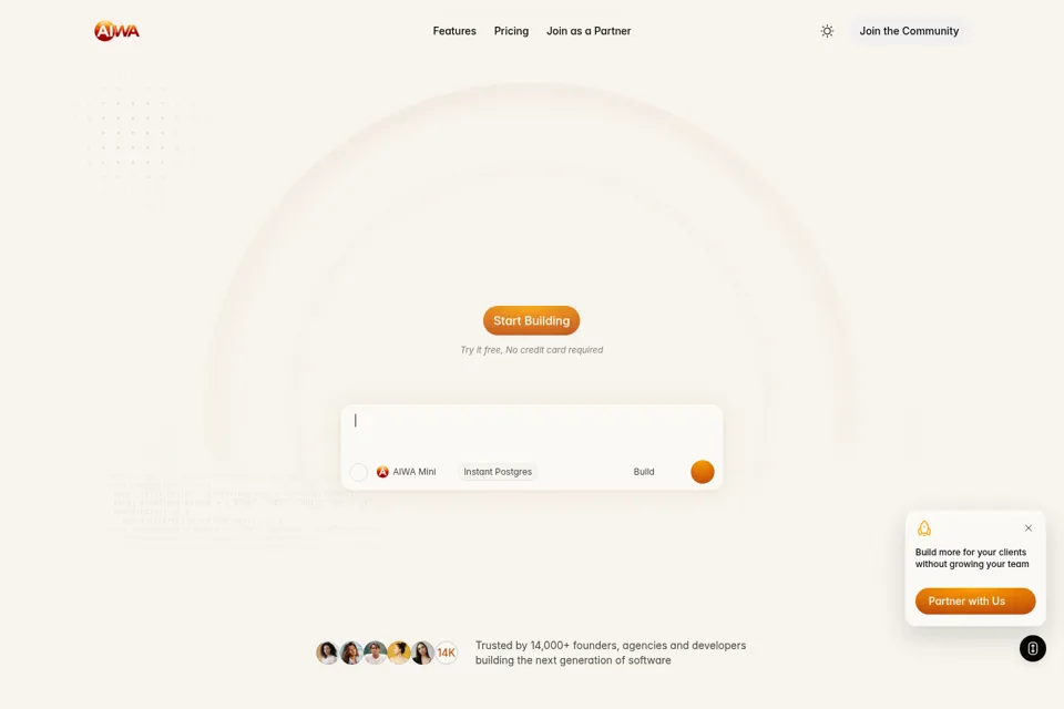 Aperçu de la landing page