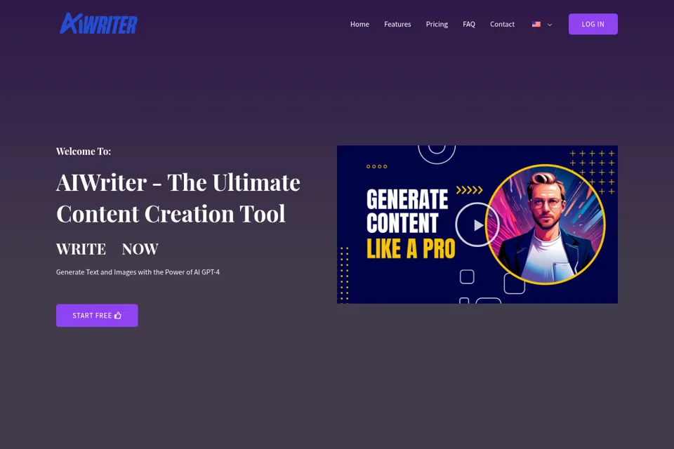 Aperçu de la landing page