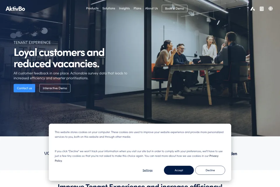 Aperçu de la landing page