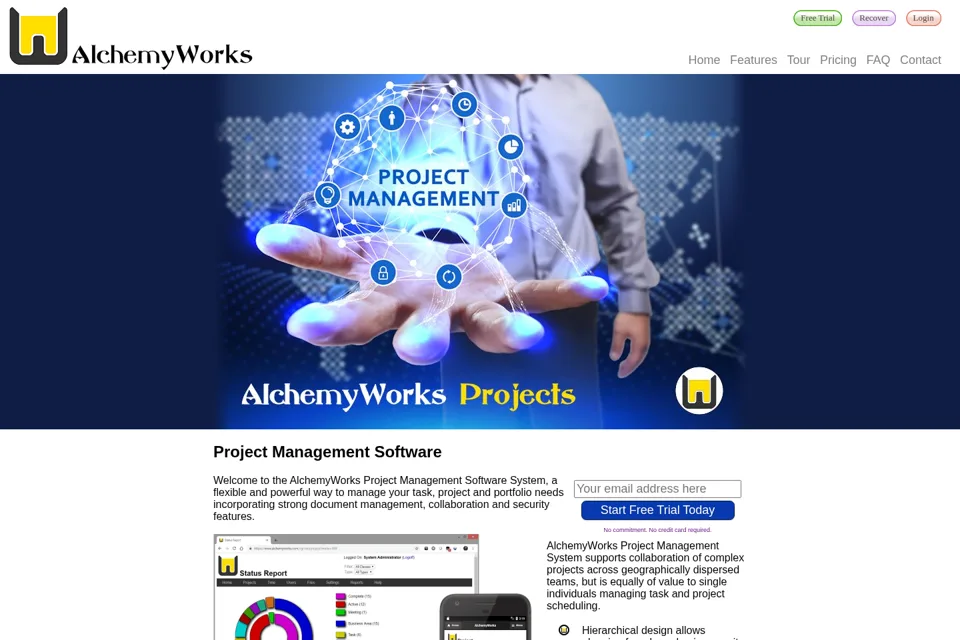 Aperçu de la landing page