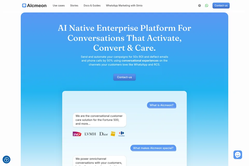 Aperçu de la landing page